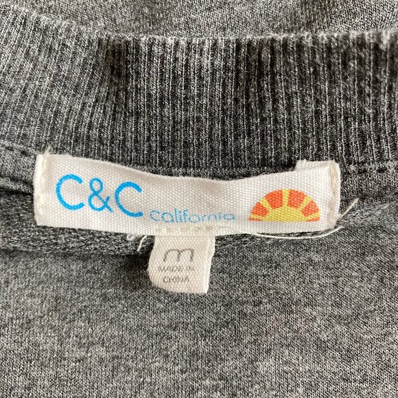 C&C California Come Together Ultra Soft Comfy Gray Sweatshirt Sz M Lightweight - Picture 11 of 15